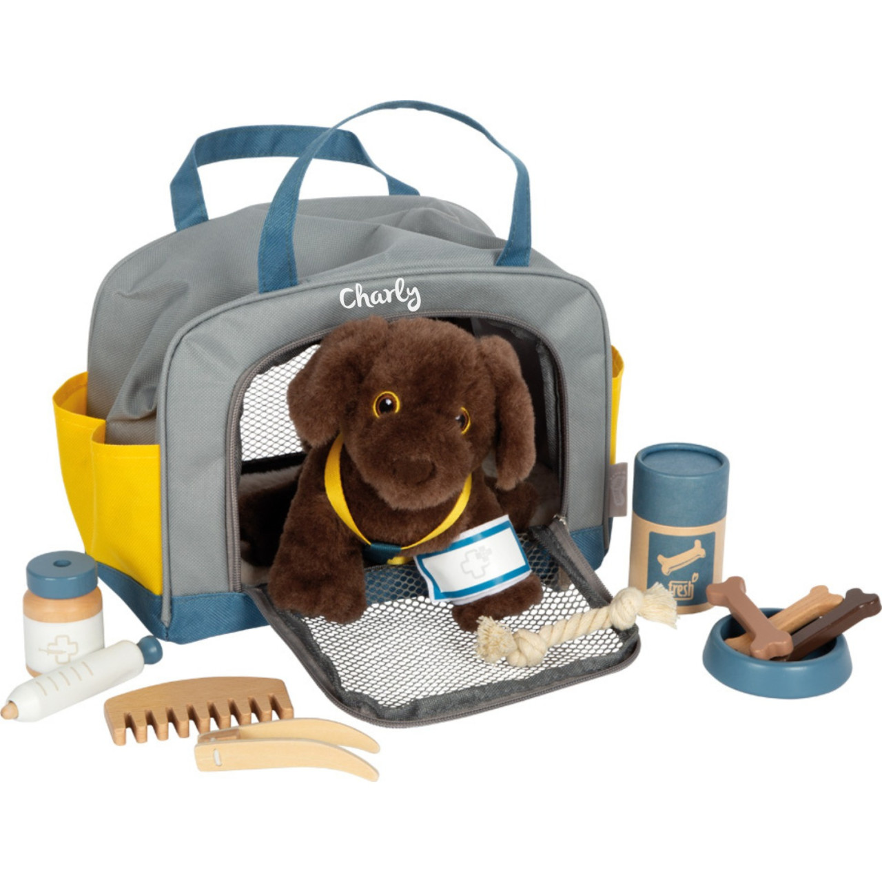 Personalisiertes Plüsch-Hund Pflege-Set