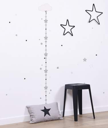 XL Wandsticker Messlatte Sterne