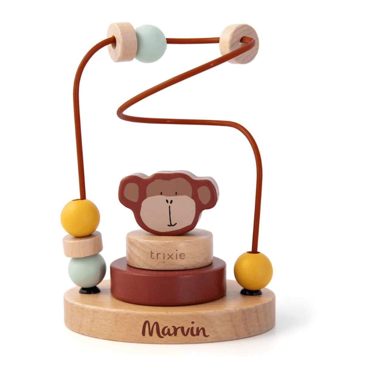 Motorikschleife Mr. Monkey rot | personalisierbar