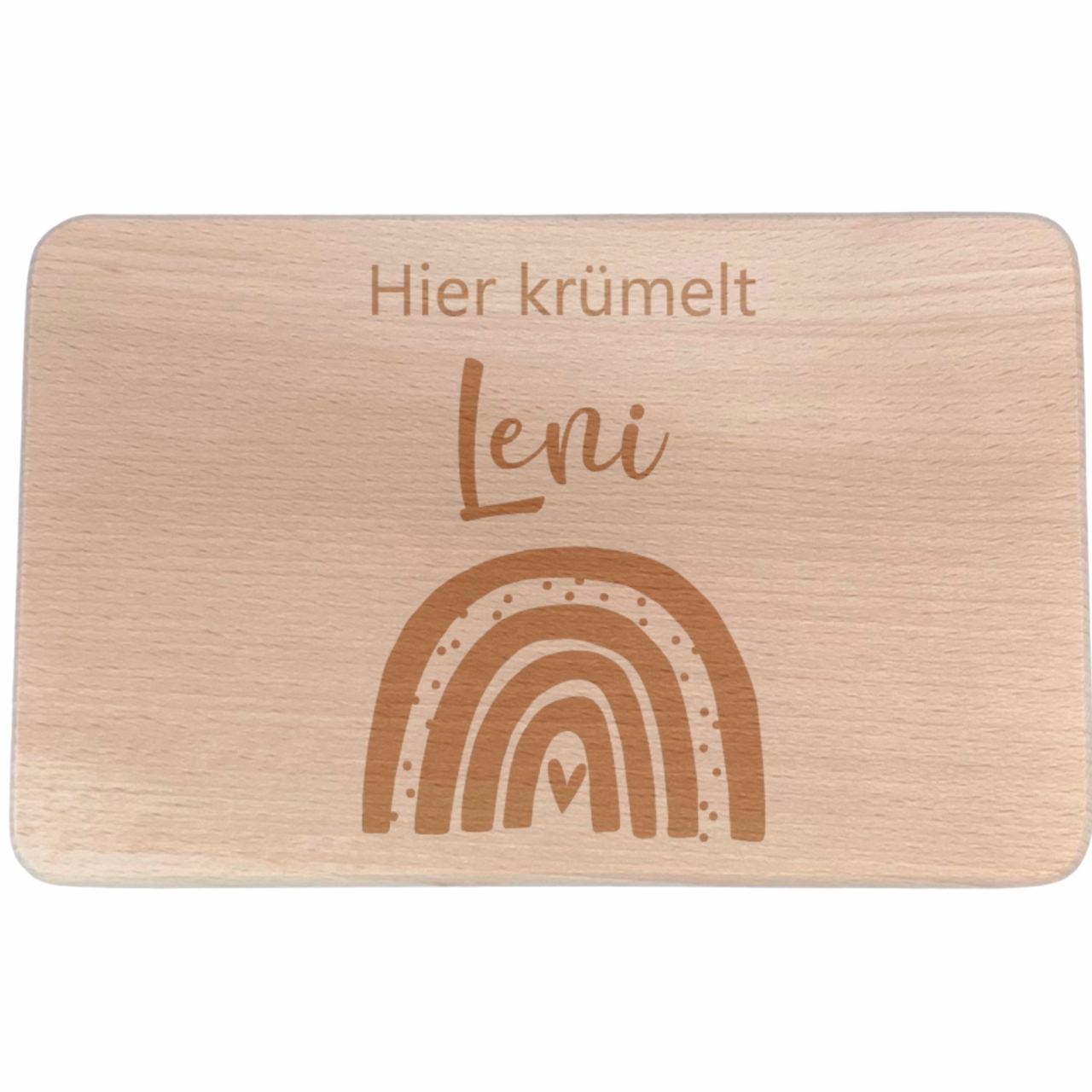 Personalisiertes Frühstücksbrettchen mit Namen und Regenbogen | Kidslino | personalisierbar