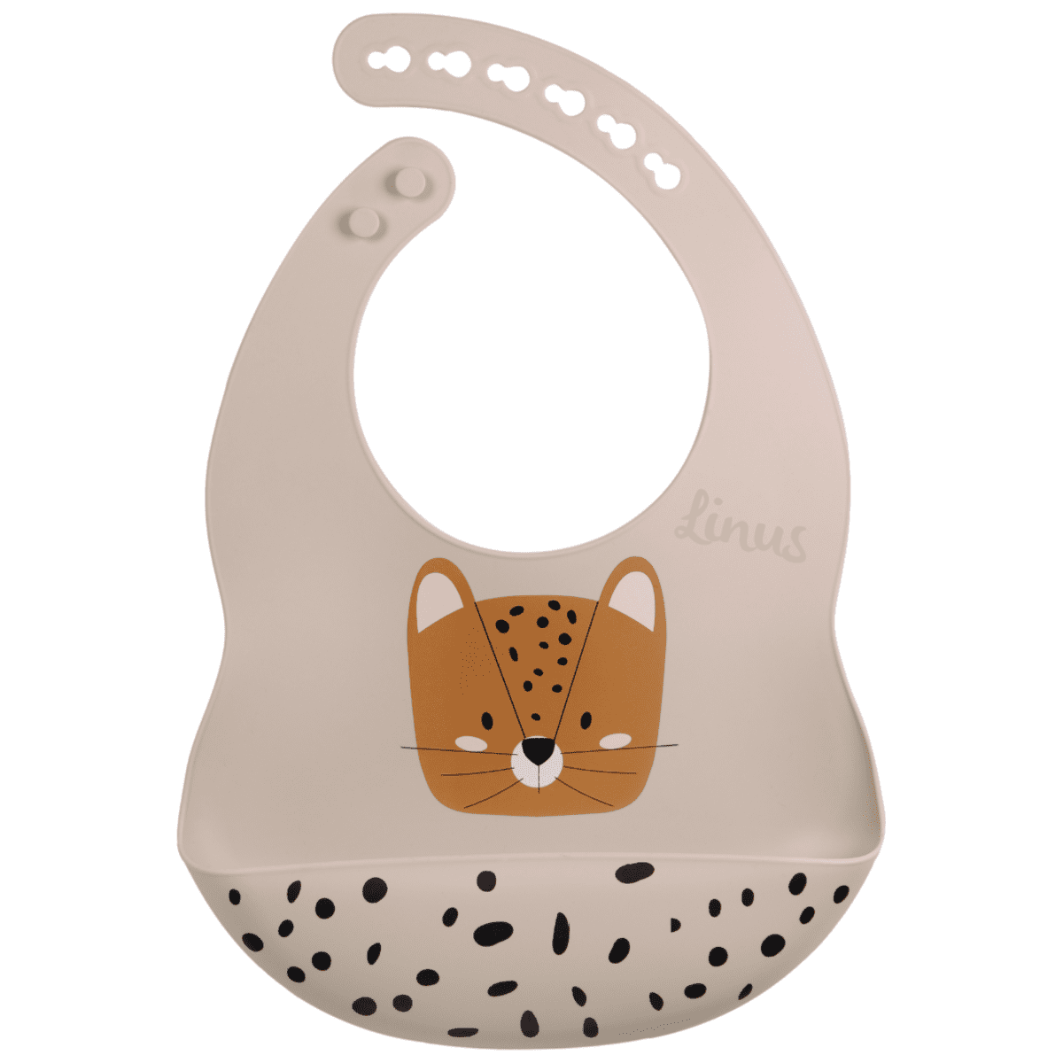 Silikon Lätzchen Leopard Tryco | Babygeschenk | personalisierbar