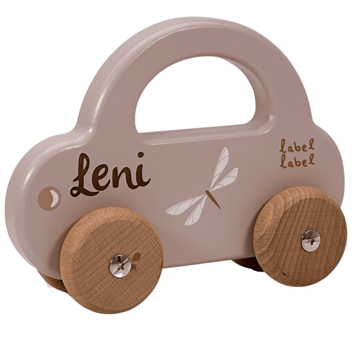 Holz – Spielzeugauto nougat | label label | personalisierbar