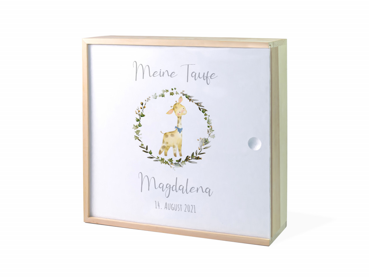 Erinnerungsbox Taufe | Giraffe Kranz - Junge | Kidslino