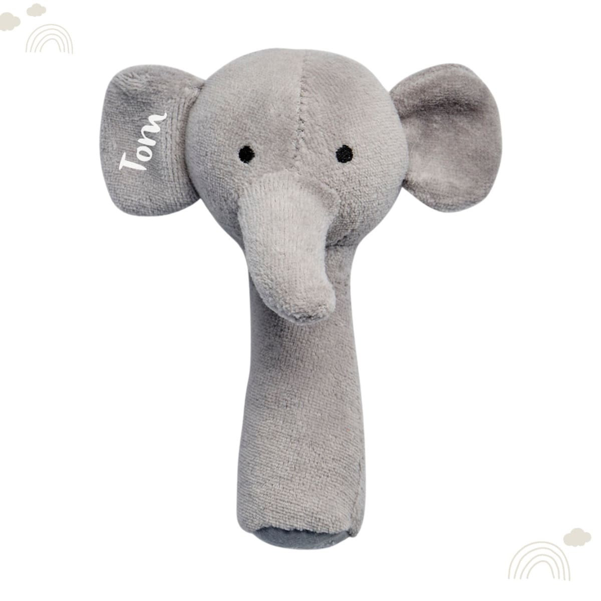 Rassel Elefant grau | Jollein | personalisierbar