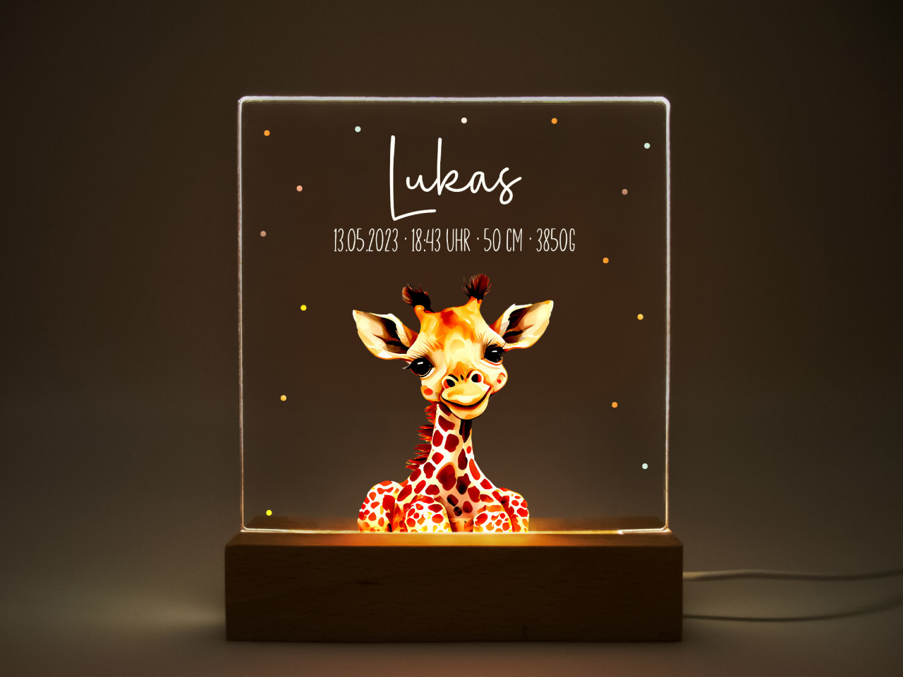 Personalisiertes Nachtlicht Giraffe 