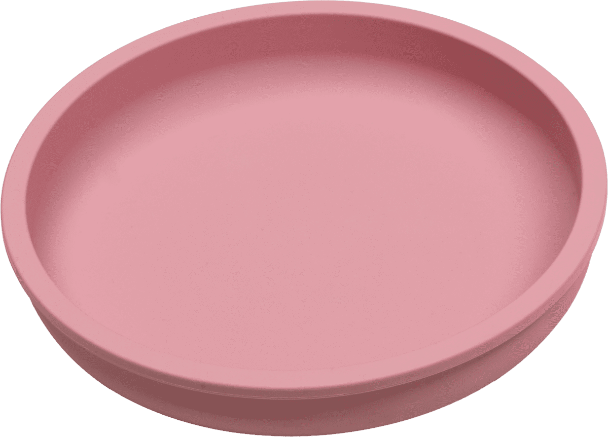 Silikon Teller rund pink Tryco | Babygeschenk | personalisierbar