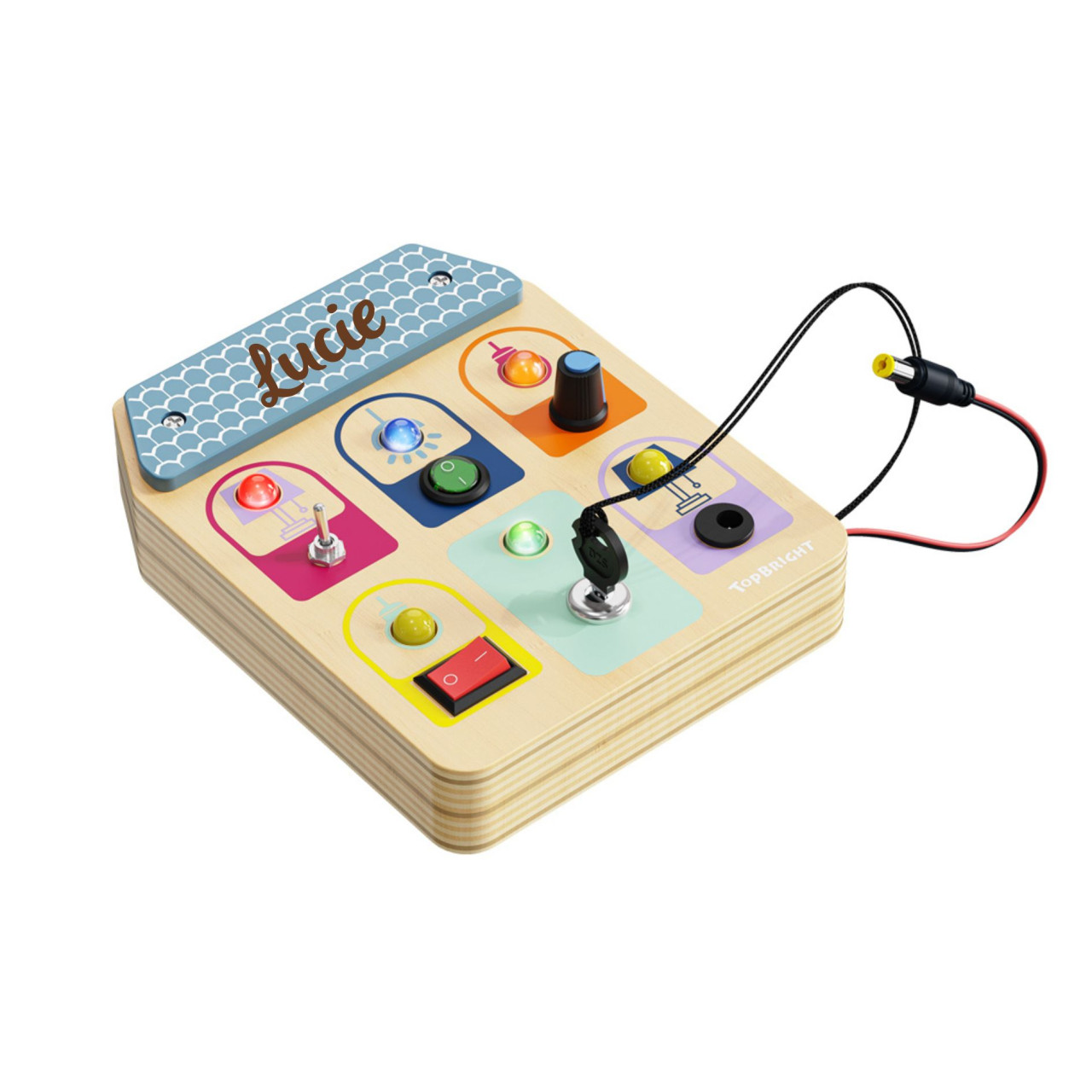 Busy Board TOPBRIGHT personalisiert mit dem Namen des Kindes
