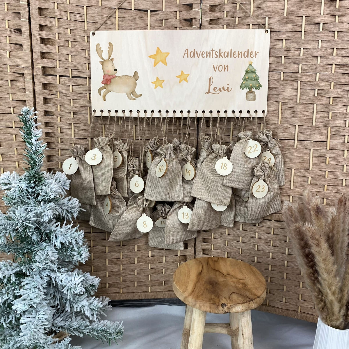 Adventskalender Kinder I personalisierter Adventskalender I befüllbarer Adventskalender Rentier