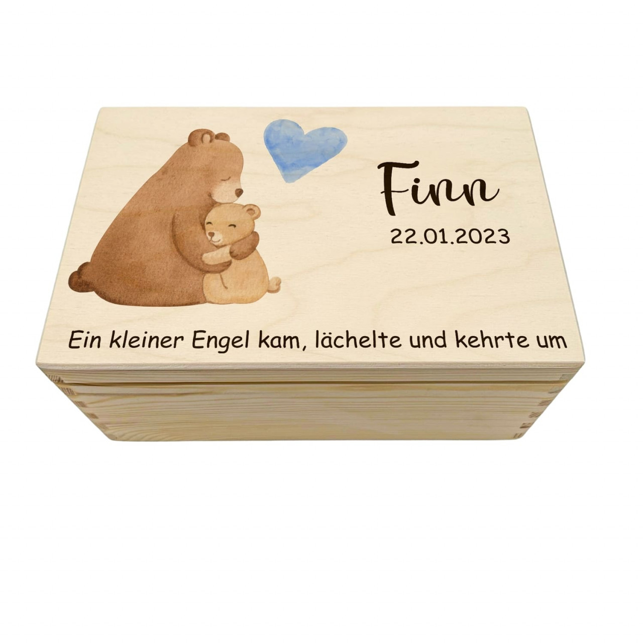 Erinnerungskiste Sternenkind, Sternenkind Erinnerung, Sternenkind Geschenk, Bär mit blauem Herz