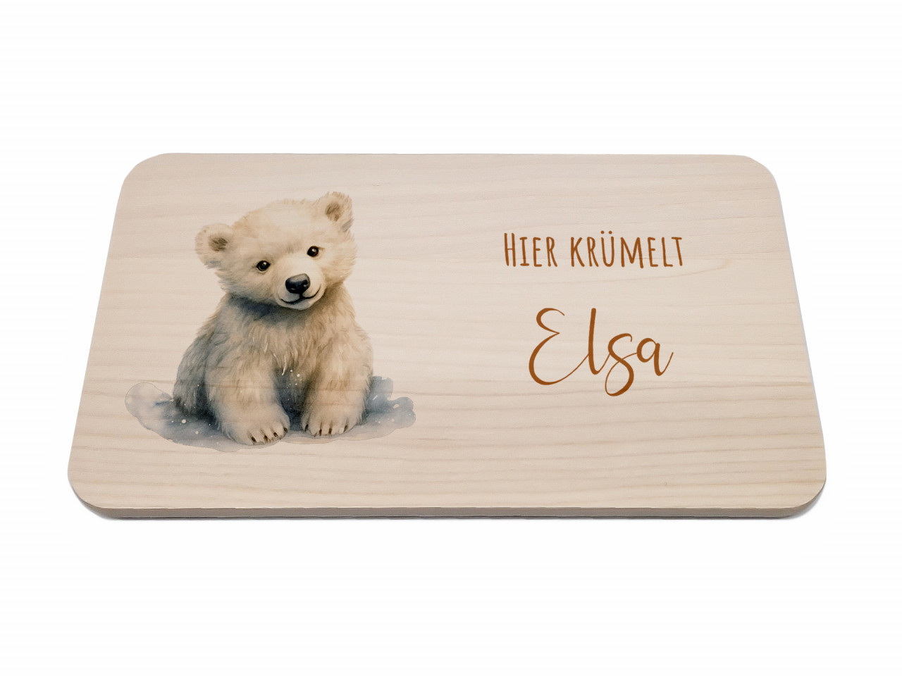 Personalisiertes Frühstücksbrettchen | Eisbär | Kidslino