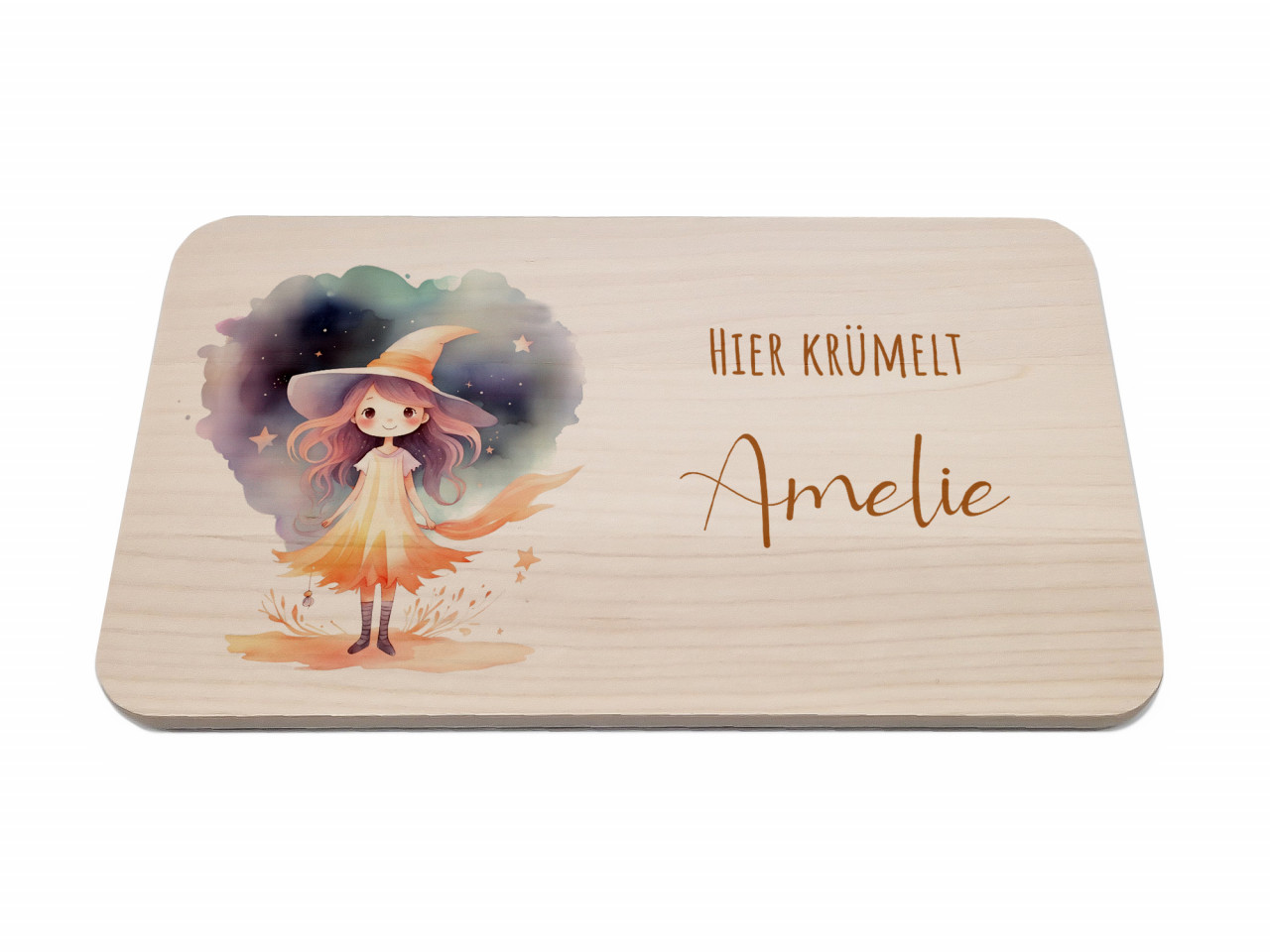 Personalisiertes Frühstücksbrettchen | Hexe | Kidslino