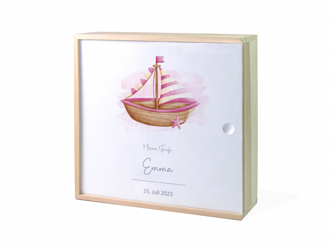 Erinnerungsbox Taufe | Boot rosa | Kidslino