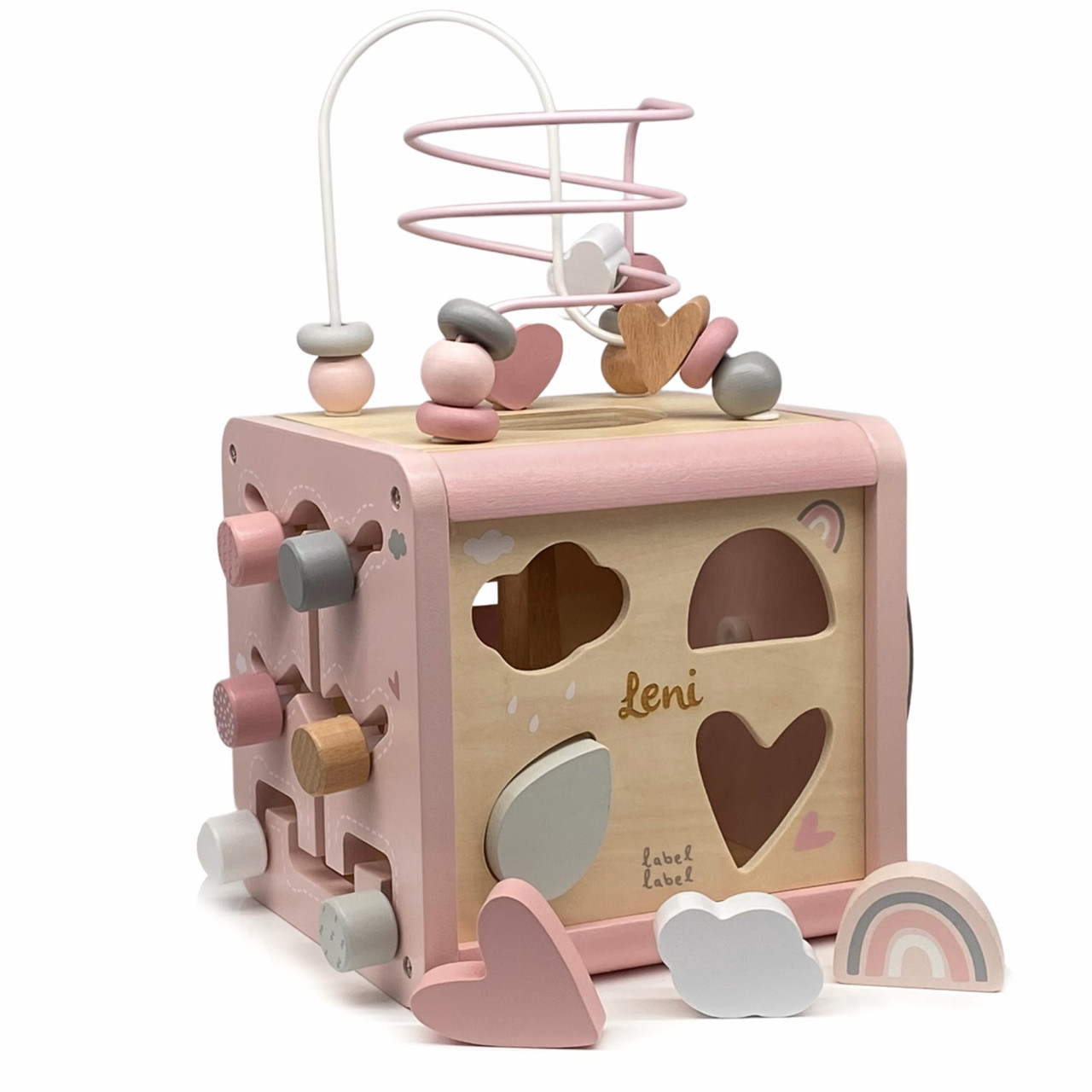 Motorikwürfel label label rosa | Babygeschenk | personalisierbar