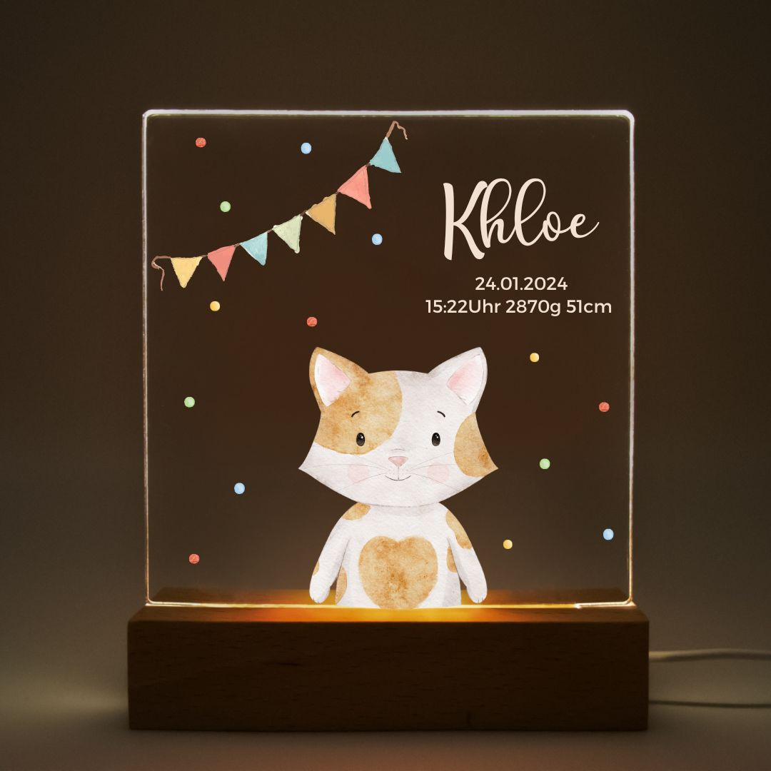 LED Nachtlicht Kinder Linos Katze