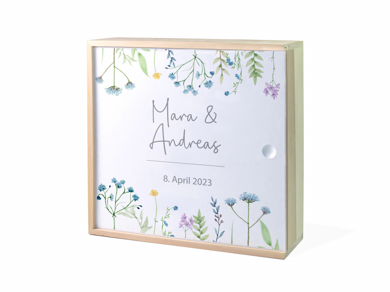 Erinnerungsbox Hochzeit | Blume blau | Kidslino