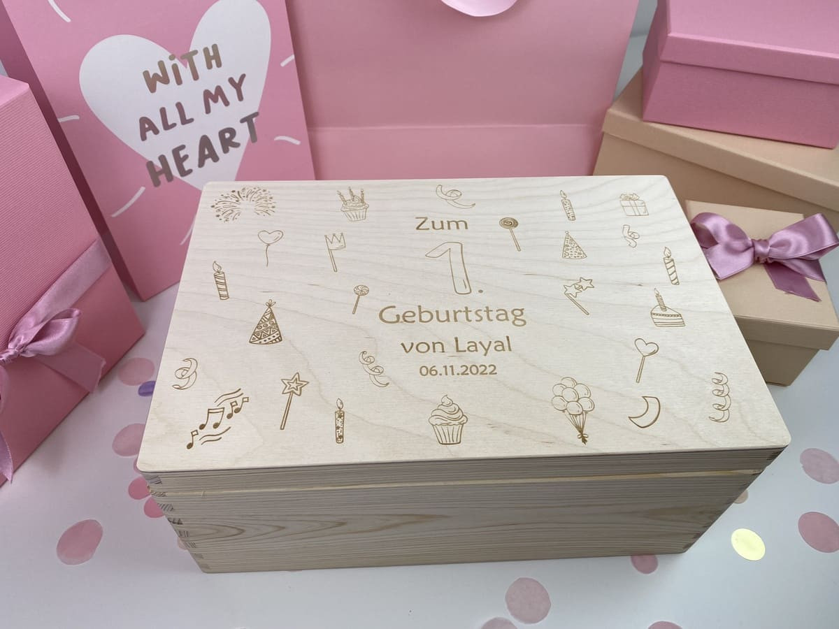 Erinnerungskiste Kinder – 1. Geburtstag | personalisierbar