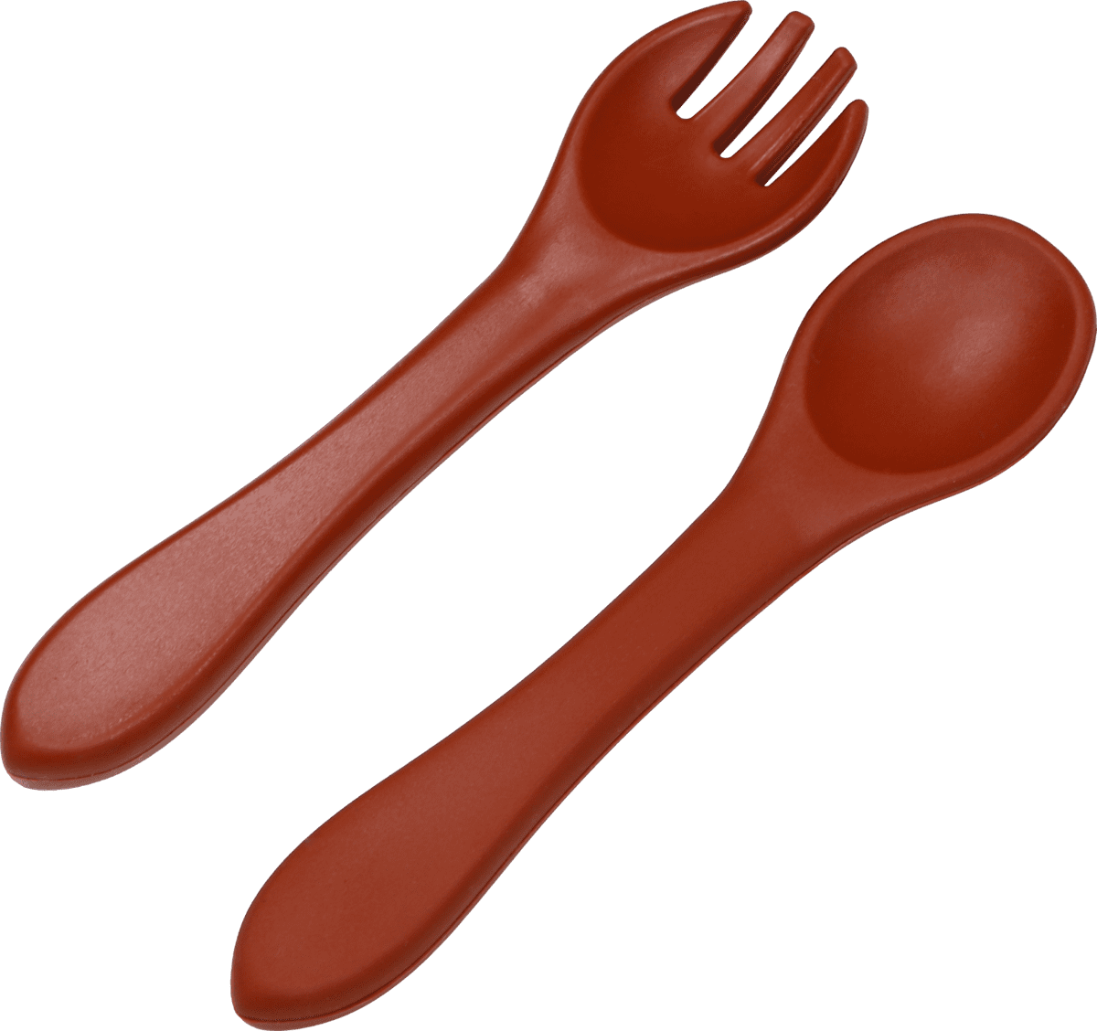 Silikon Besteck rot braun Tryco | Babygeschenk | personalisierbar