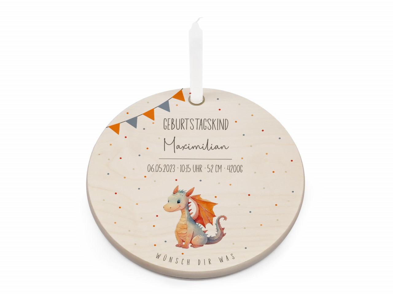 Geburtstagsteller personalisiert Drache