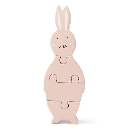 Holzpuzzle Tierform Mrs. Rabbit rosa | Trixie | personalisierbar