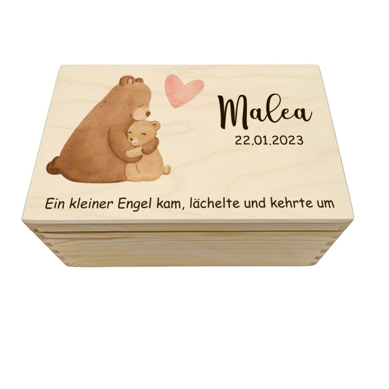 Erinnerungskiste Sternenkind, Sternenkind Erinnerung, Sternenkind Geschenk, Bär mit rosa Herz