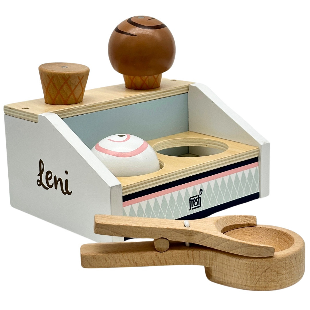 Personalisiertes Eistheke-Spielset mit Eis und Namen
