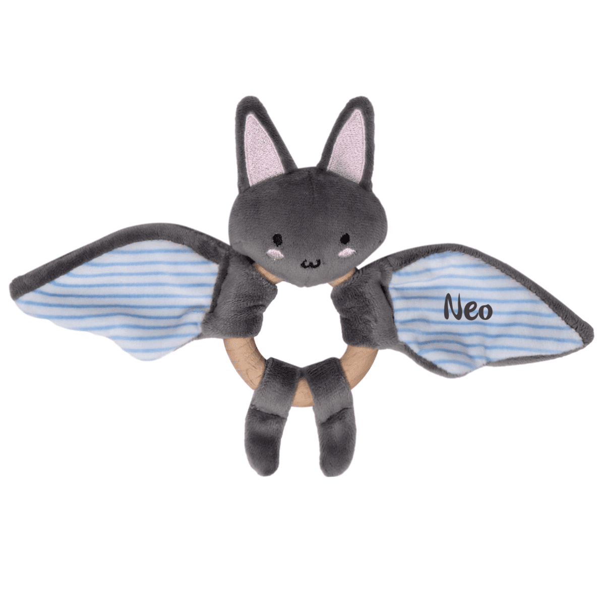 Beißring Fledermaus Bruce Tryco | Babygeschenk | personalisierbar