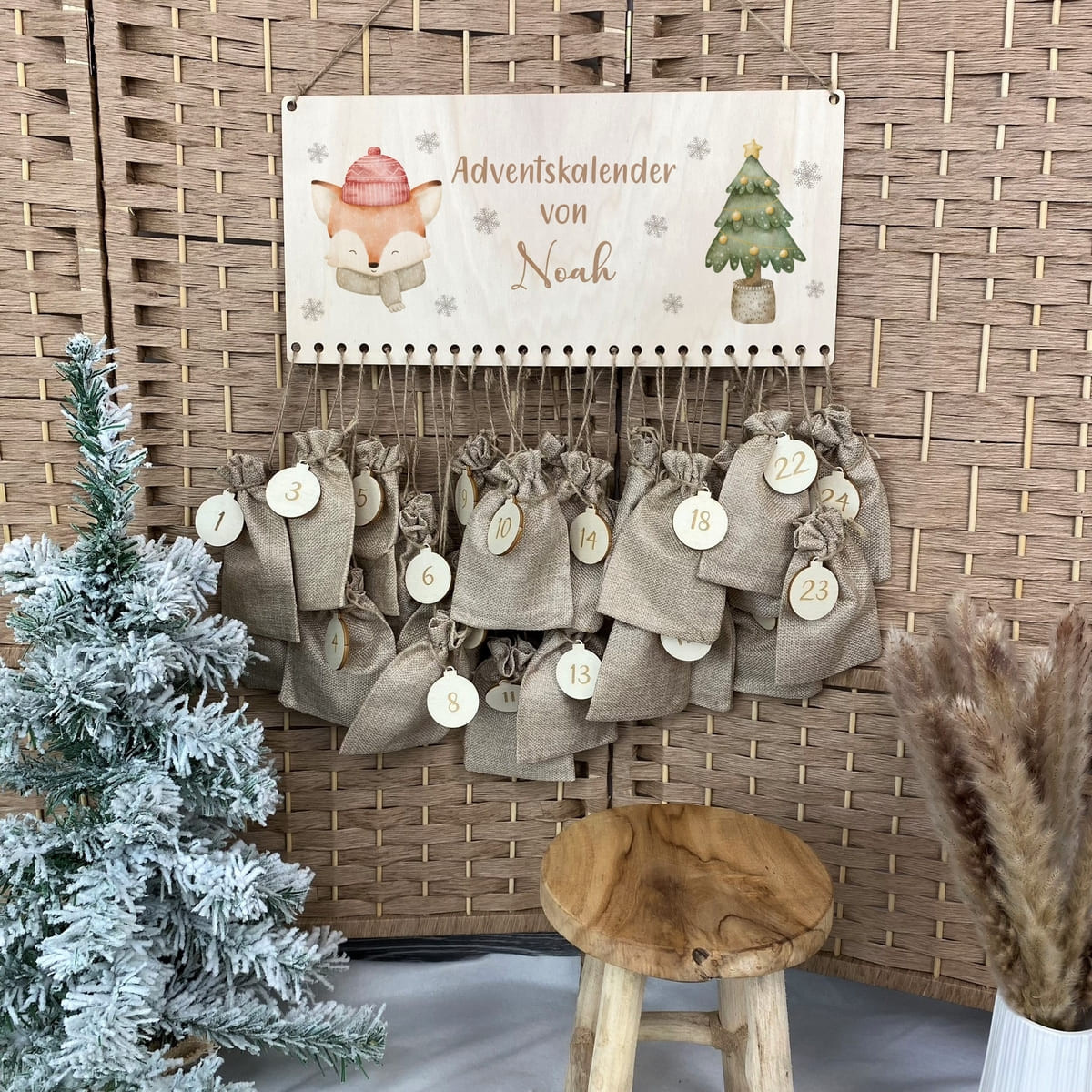 Adventskalender I personalisierter Adventskalender I befüllbarer Adventskalender Fuchs Tannenbaum