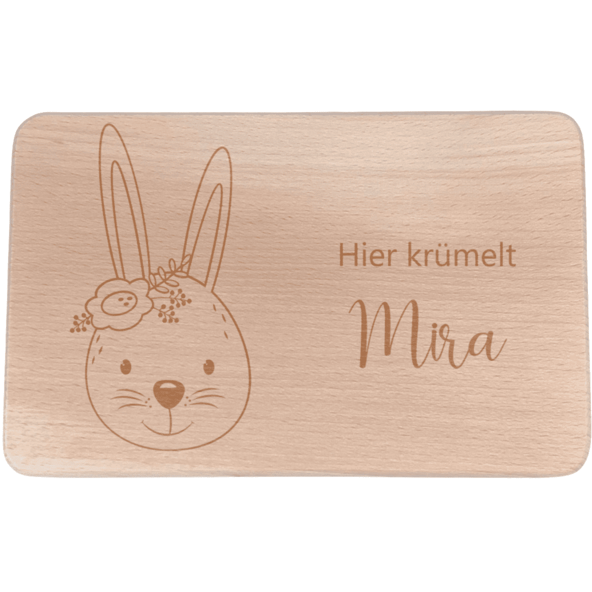 Personalisiertes Frühstücksbrettchen Hasenkopf | Kidslino | personalisierbar