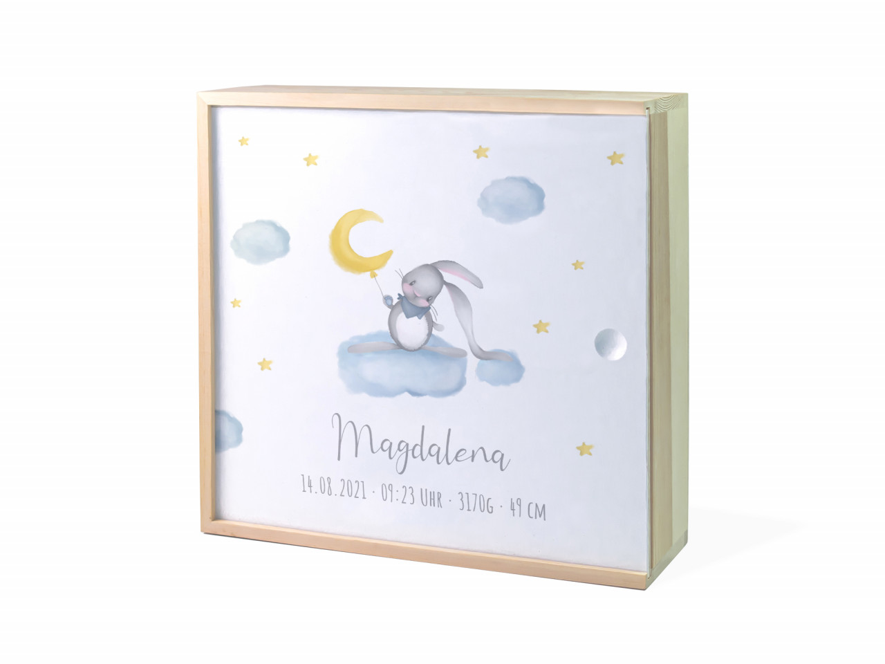 Erinnerungsbox Geburt | Hase Mond - Junge | Kidslino