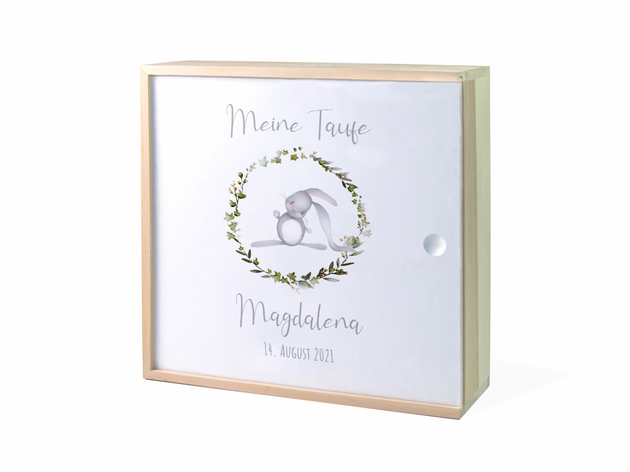 Erinnerungsbox Taufe | Hase Kranz - Neutral | Kidslino